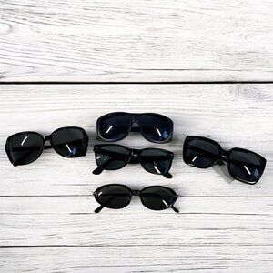 Sunglasses Lot of Five Assorted Pairs Wearable Glasses Black Oversize Wayfarer